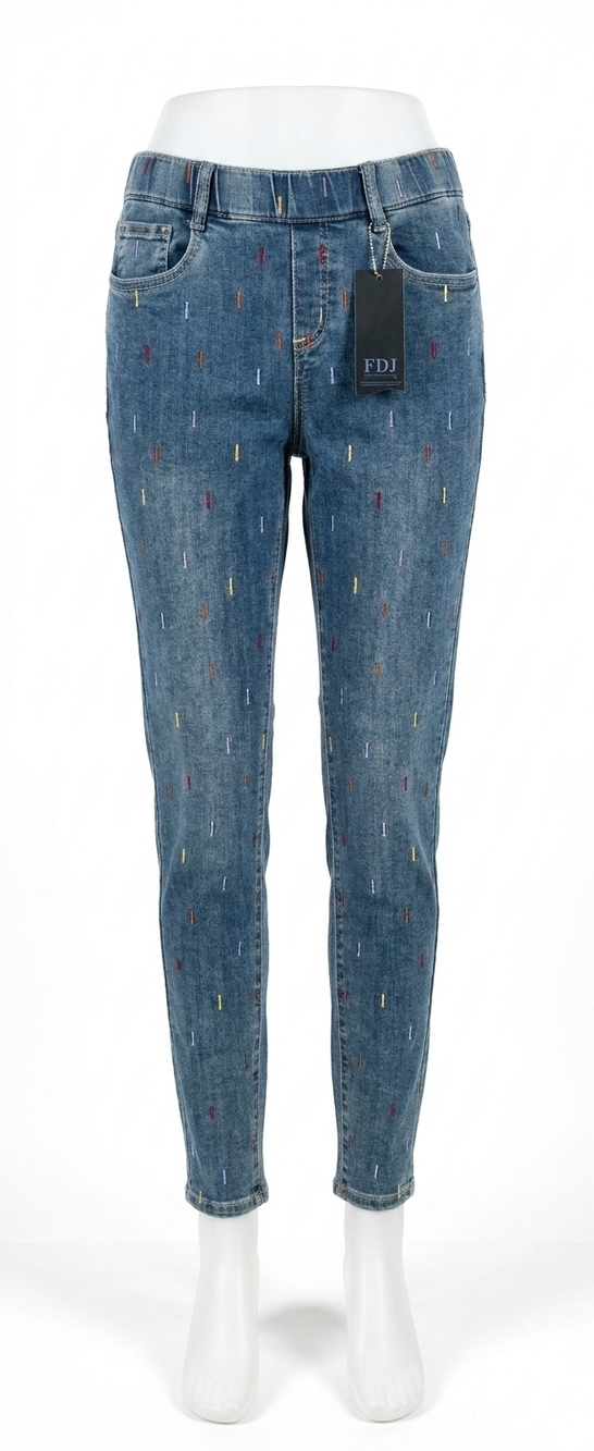 NEW FDJ women's pull-on slim leg jeans in med blue